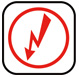 Simbol fulger: avertisment privind tensiunea electrică