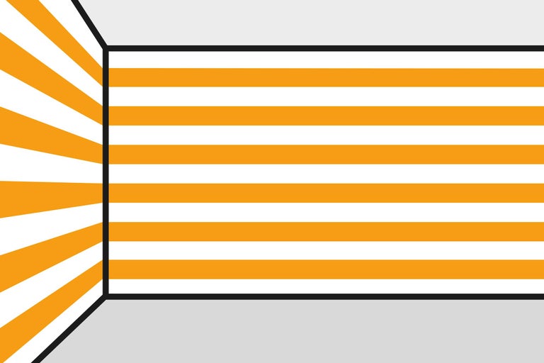 Reprezentare grafică a unui colț cu model în dungi