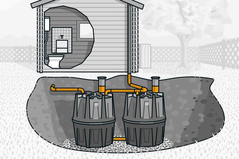 Ilustrație a unei stații de epurare cu două rezervoare