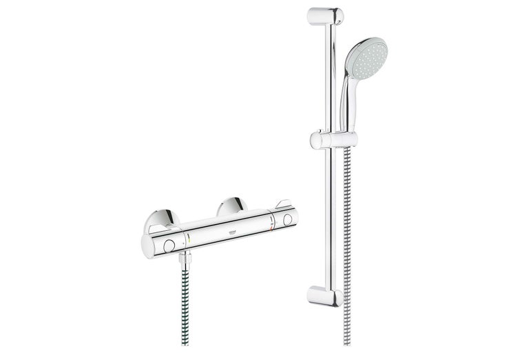 Set baterie de duș cu termostat și duș de mână