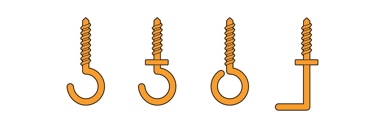 Diverse cârlige cu șurub și cârlige unghiulare