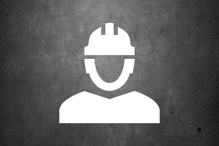 Simbol pentru o persoană cu cască de protecție