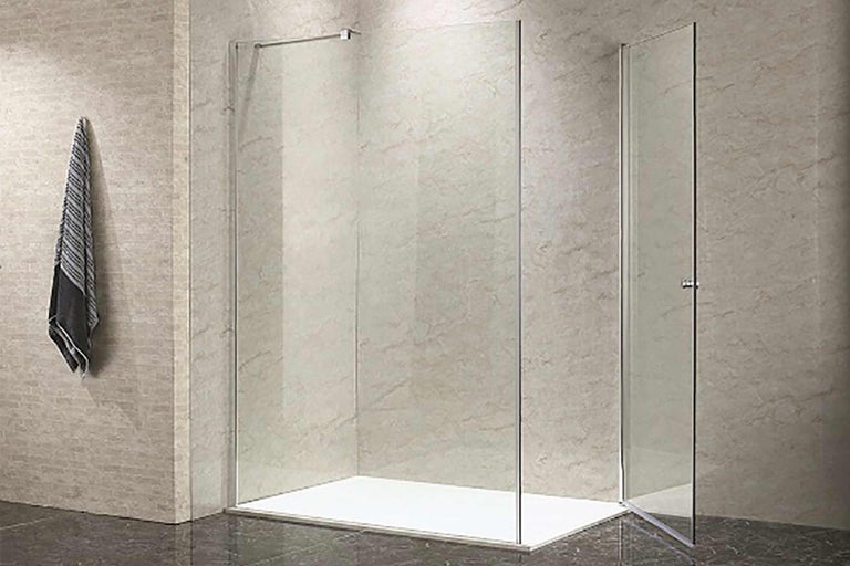 Cabină de duș fără ramă cu prosop