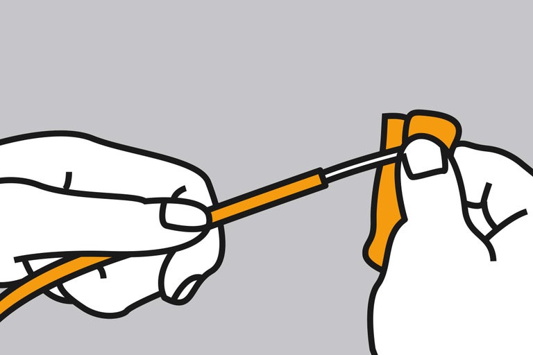 Ilustrație a dezizolării cablurilor cu ajutorul unui instrument de dezizolat