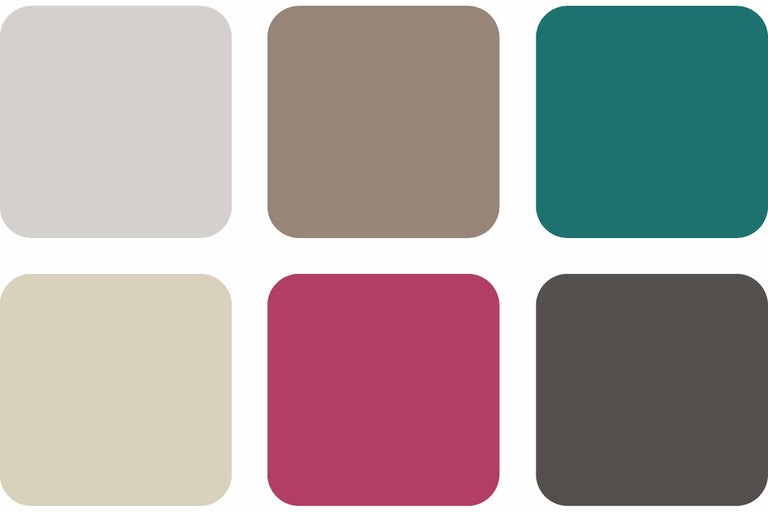 Mostră de culori cu șase nuanțe