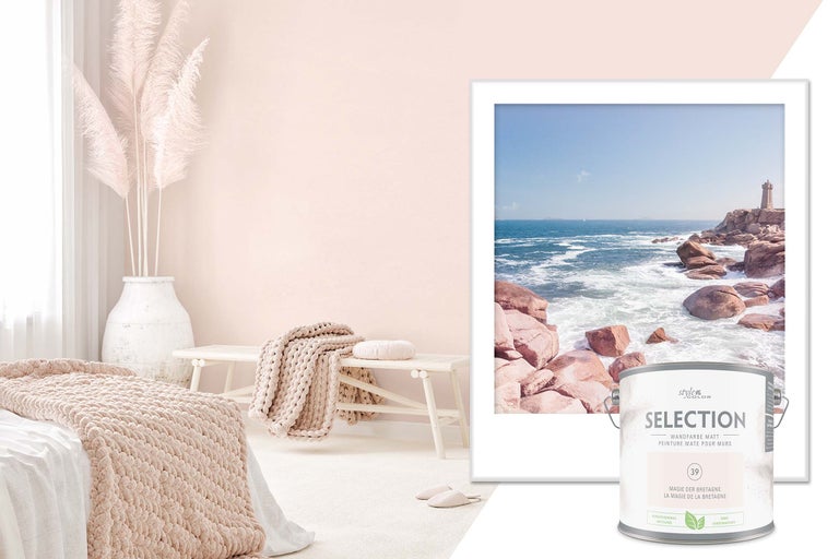 Living luminos cu vopsea de perete Style Color Selection, imagine cu marea și decorațiuni