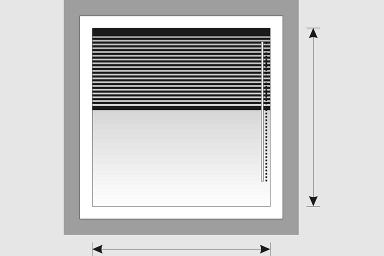 Imagine a unei jaluzele cu lățimea și înălțimea indicate