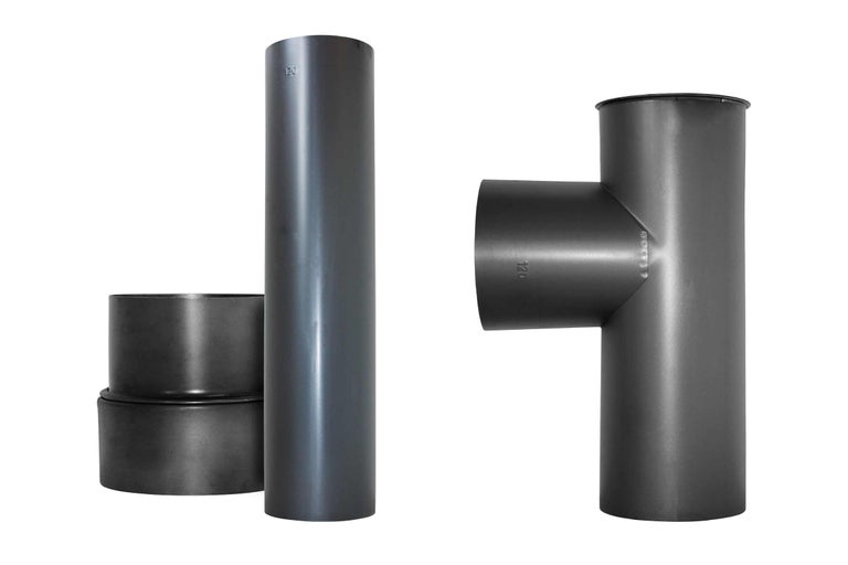 Set de tubulatură pentru sobă cu racord în T și niplu