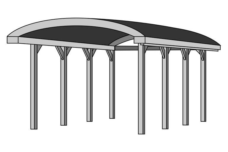 Structură din lemn independentă cu acoperiș