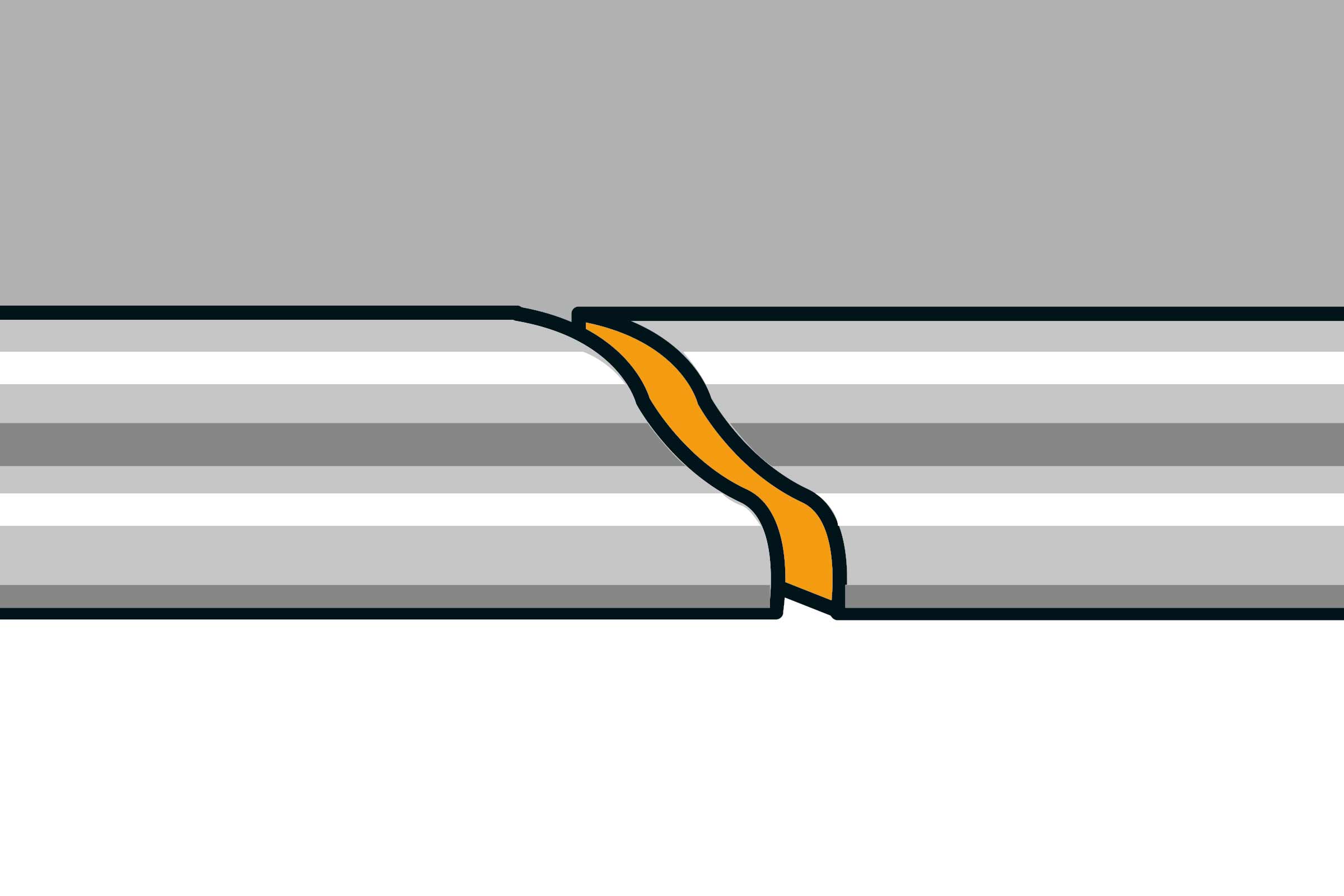 Ilustrație cu o îmbinare de țeavă metalică cu garnitură