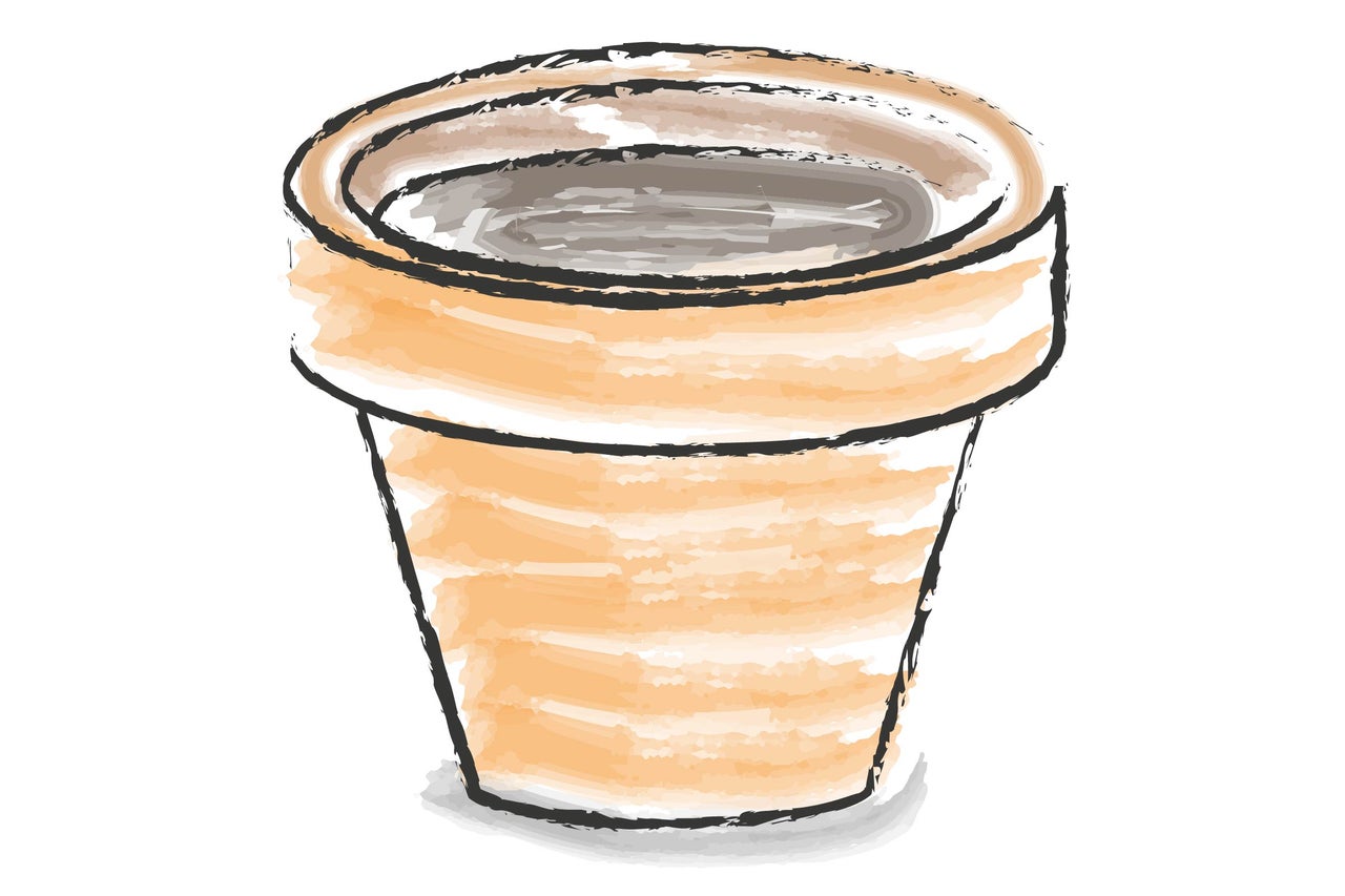 Jardinieră ilustrată pentru grădină