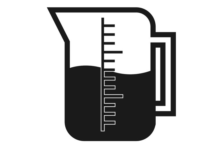Pahar gradat cu indicator de nivel