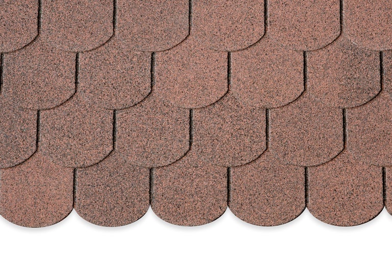 Prim-plan cu șindrile bituminoase