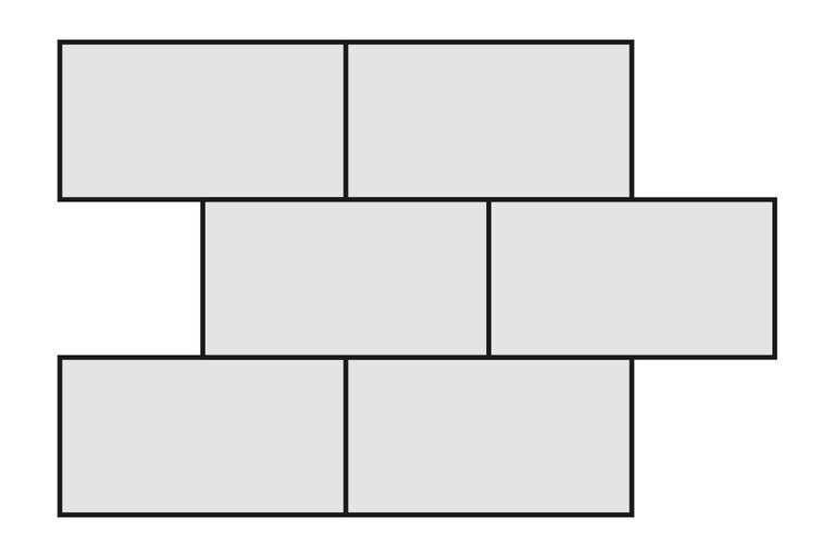Model de montaj decalat pentru plăci sau pavaje