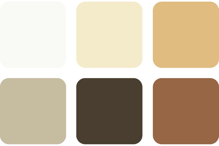 Mostră de culori cu șase nuanțe diferite