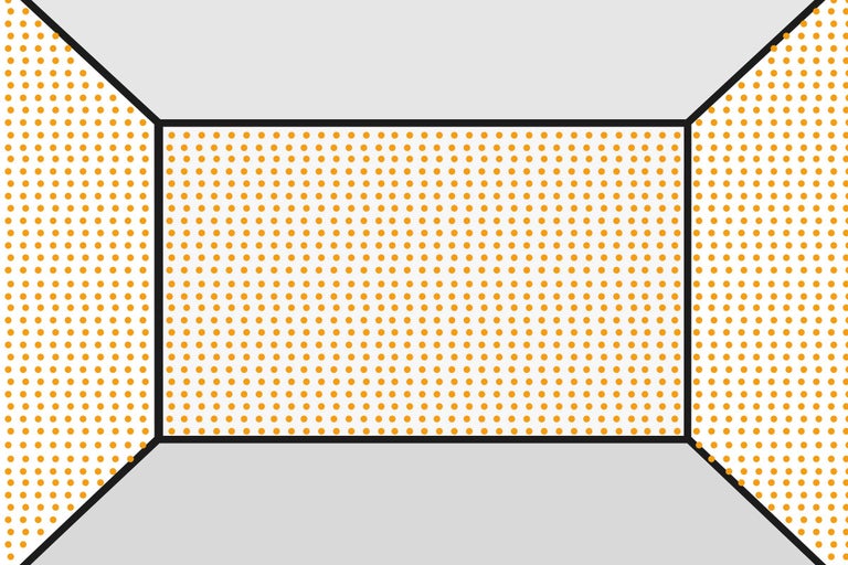 Reprezentare abstractă a unei încăperi cu model punctat