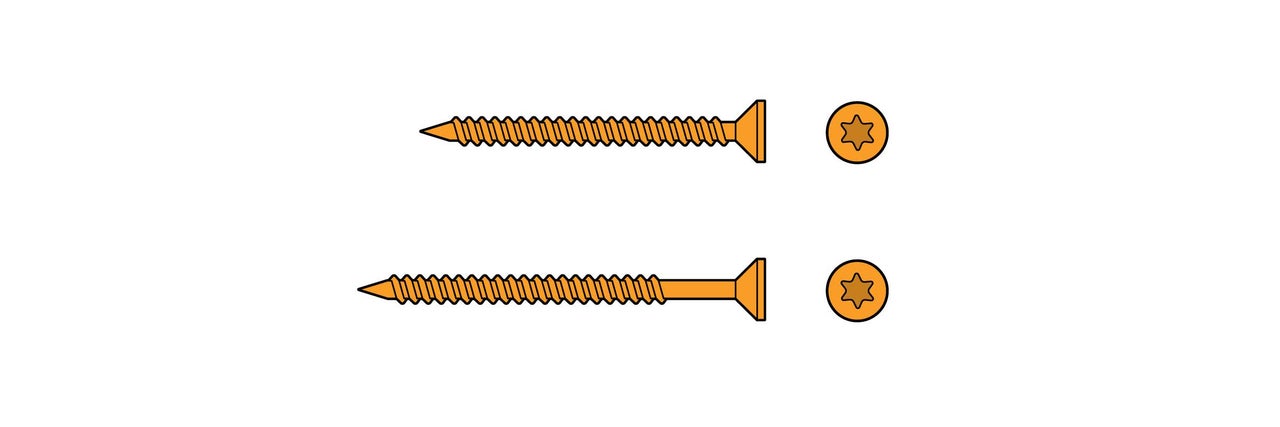 Două șuruburi pentru lemn cu acționare Torx