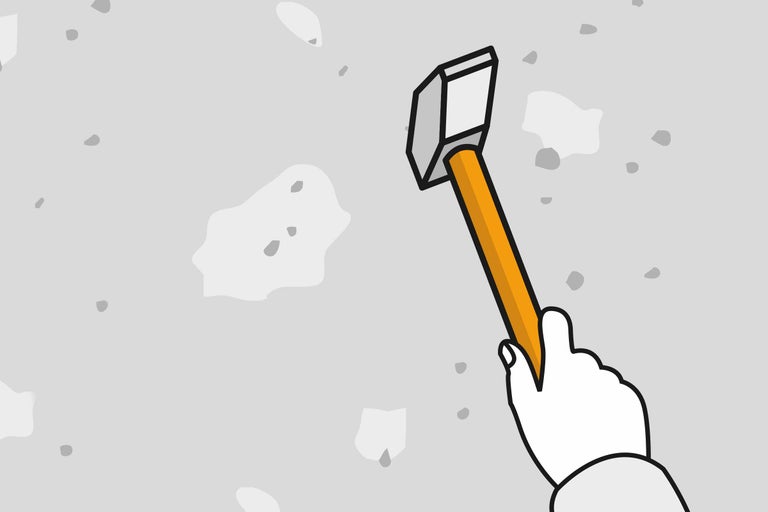 Ilustrație cu o mână care ține un ciocan.