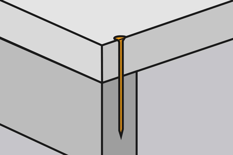 Ilustrație cu un cui bătut într-o suprafață