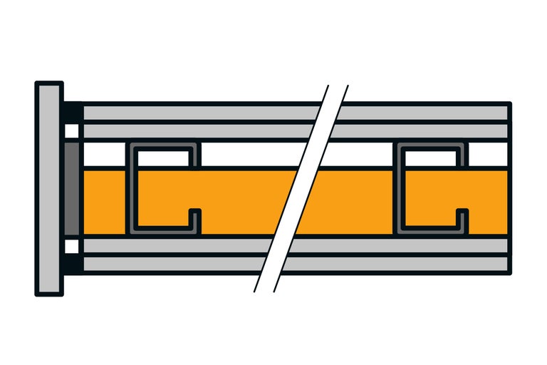 Ilustrație a unei construcții de perete cu material izolator