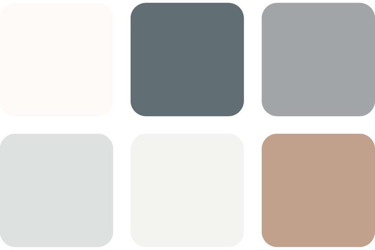 Paletar de culori cu șase nuanțe diferite