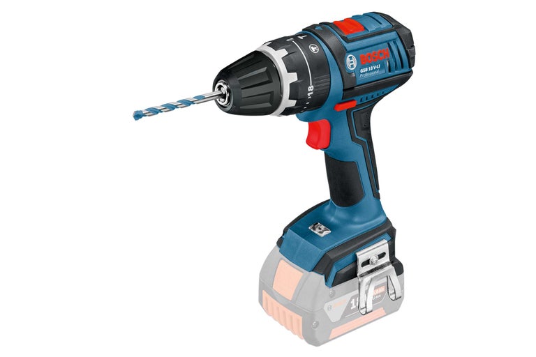 Mașină de găurit și înșurubat cu acumulator, cu burghiu în mandrină