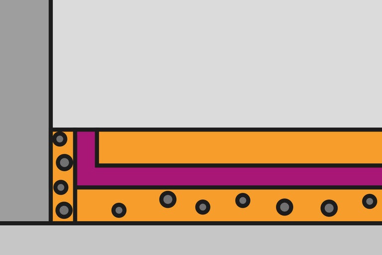 Ilustrație a structurii peretelui în secțiune transversală