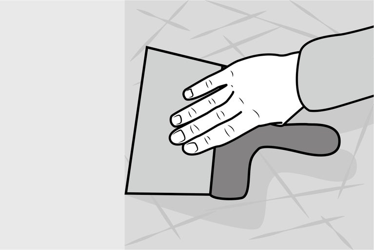 Mână cu gletieră pentru aplicarea gletului sau a chitului