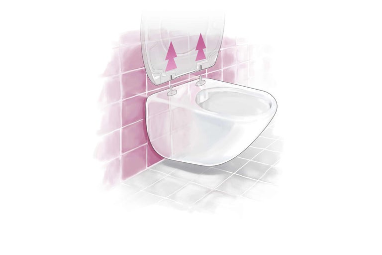 WC suspendat cu capac de toaletă detașabil pentru montare ușoară