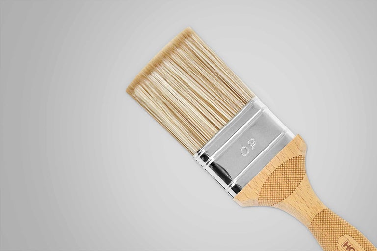 Pensulă plată cu mâner din lemn și lățime de 50 milimetri