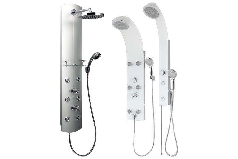 Mai multe panouri de duș cu duș de mână și duș de cap