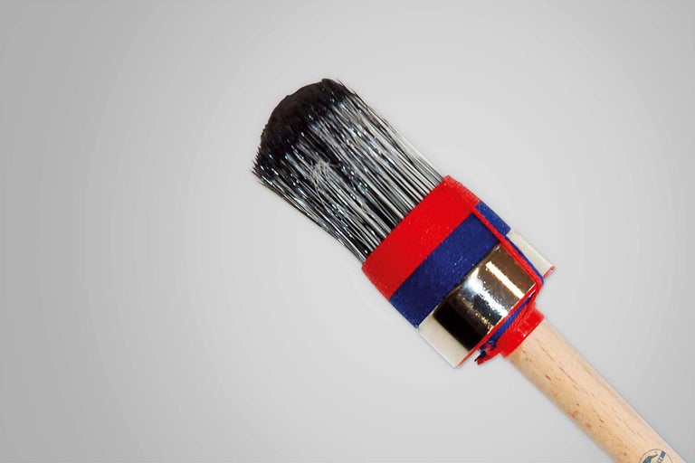 Pensulă rotundă cu mâner din lemn și peri