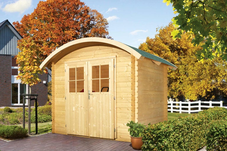 Cabină de grădină din lemn cu ușă dublă și luminator