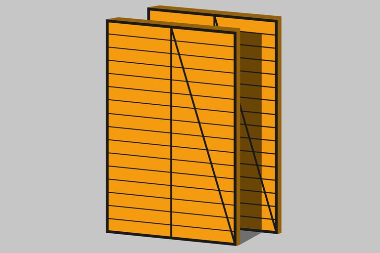 Vedere cu două uși glisante din lemn