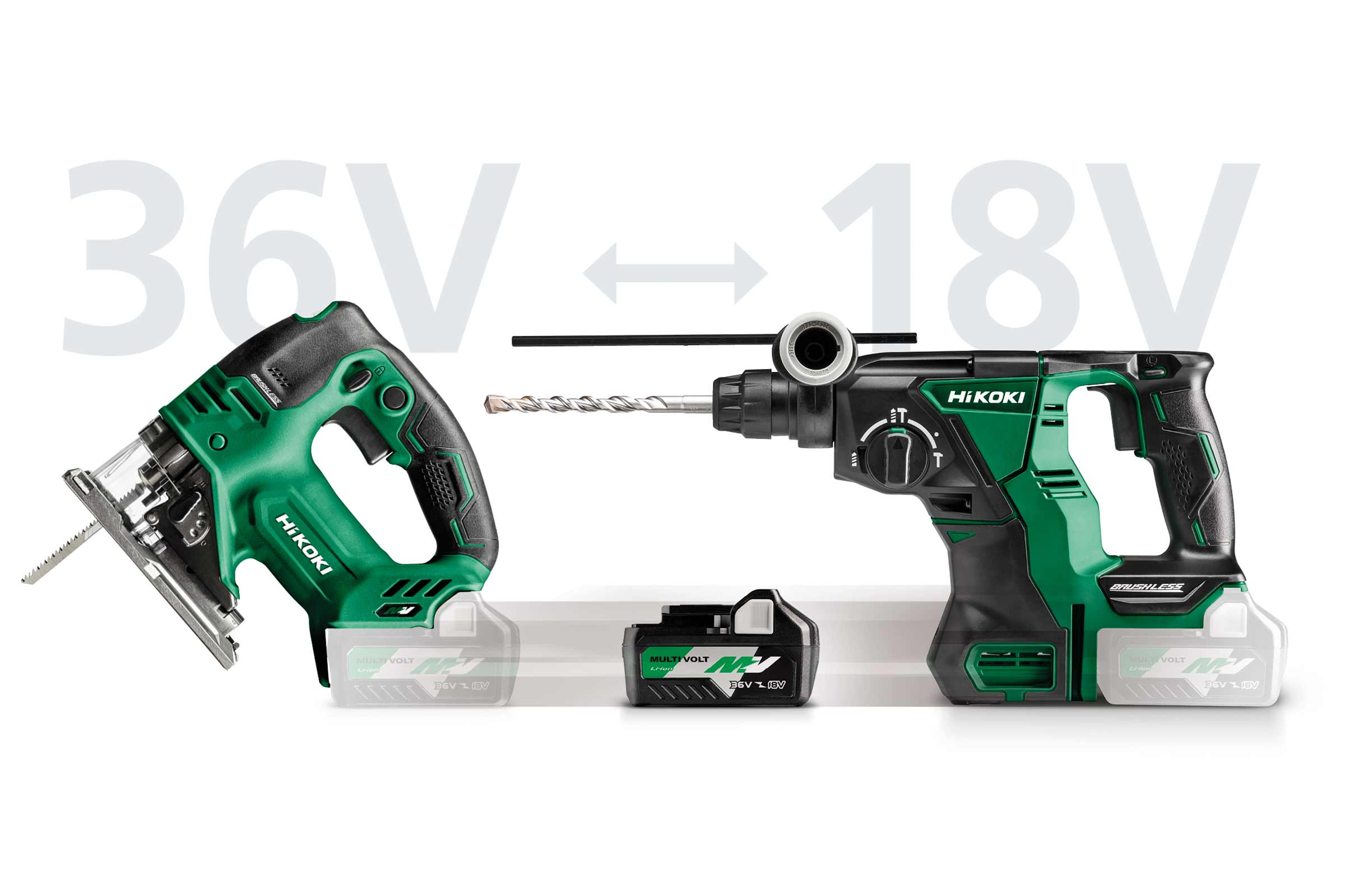 Fierăstrău vertical și ciocan rotopercutor HiKoki cu acumulator