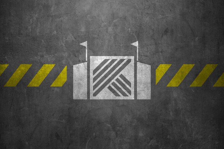 Simbol pentru zona de festival cu dungi de avertizare galbene