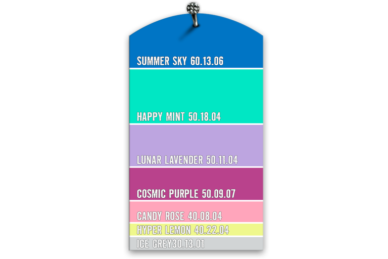 Paletar de culori cu diverse nuanțe