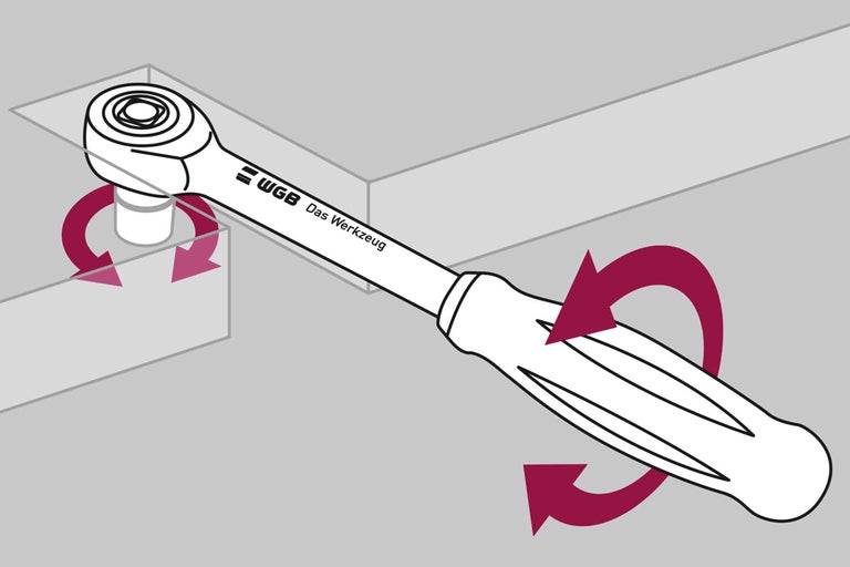 Reprezentarea unui clichet cu mișcare de rotație, marca WGB Das Werkzeug