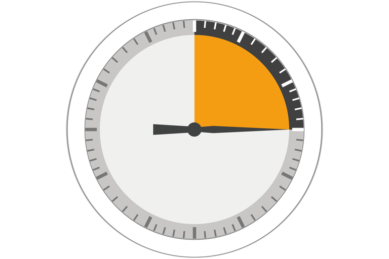 Ceas cu un timp rămas de 15 minute