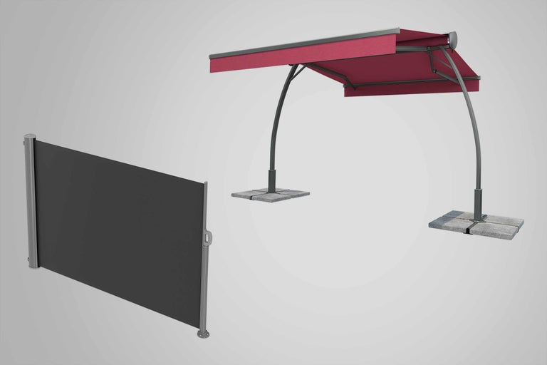 Copertină laterală și umbrelă de soare pentru grădină