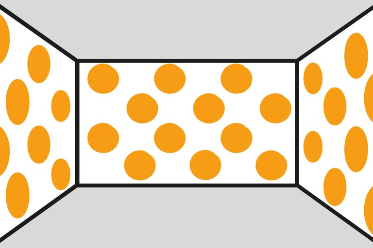 Trei pereți cu model de cercuri