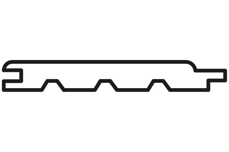 Vizualizare profil a unei îmbinări cu canelură și feder