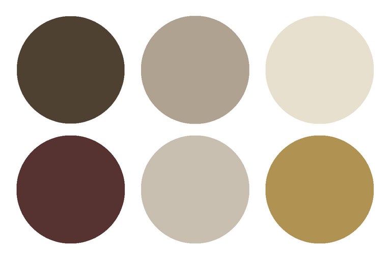 Mostră de culoare cu șase nuanțe diferite de culoare.