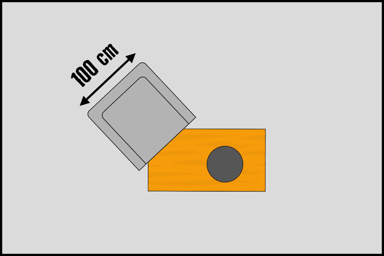 Dulap de bază pentru lavoar cu lavoar, lățime 100 cm
