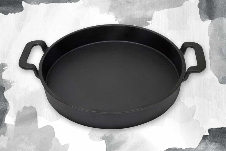 Tigaie rotundă pentru grătar cu mânere