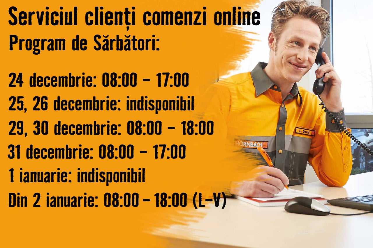 Program de sărbători Serviciul clienți comenzi online