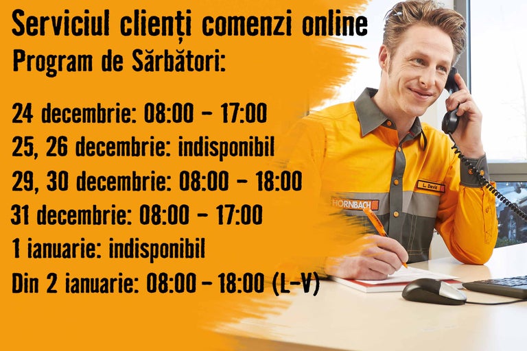 Program de sărbători Serviciul clienți comenzi online