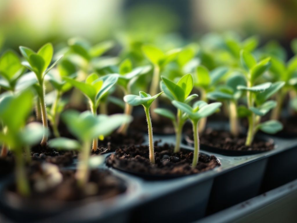 Tăviță de însămânțare cu plante tinere