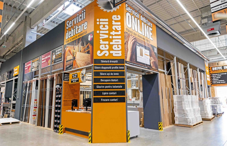 Zona de servicii de debitare Hornbach în magazin