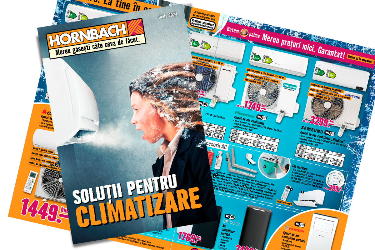 Broșură Hornbach cu oferte pentru aparate de aer condiționat și soluții de climatizare